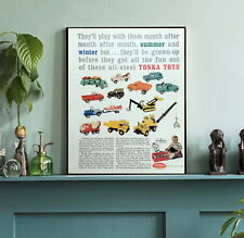 Framed Tonka Toy Truck 1965 Vintage Restored Magazine Ad picture