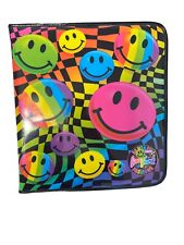 Rare Vintage 1990s Lisa Frank Smiley Face Rainbow Trapper Keeper Binder  picture