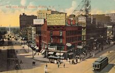 c1905 Aerial View Niagara And Main Street Signs Trolley Car Buffalo NY P461 picture