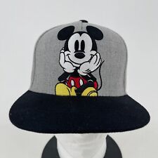 Disneyland Disney World Mickey Mouse Black Gray Adjustable Snapback Hat Cap picture