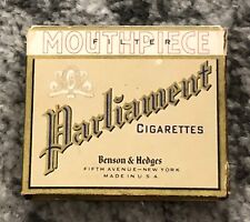 Parliament Cigarettes Box Empty Vintage Benson Hedges 1940s Tax Stamp Cigarette picture