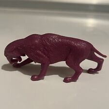 Marx Prehistoric Smilodon Sabre Toothed Tiger  Purple Plastic Toy Figure picture