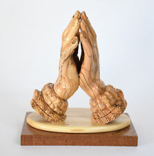 Handmade crafts Statue Praying Hands Olive Wood Figures Holy Land Bethlehem Gift picture