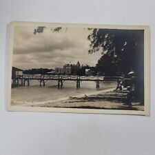 1930'S Waikiki Beach Elk's Club Pier To Royal Hawaiian Vintage Postcard RPPC picture