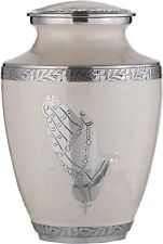 Beautiful Pearl White Adult Human Large Cremation Funeral Ash Keepsake Urn picture