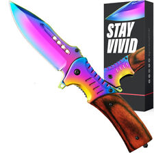 Rainbow Folding Knives Best Camping Hunting Hiking Knife picture