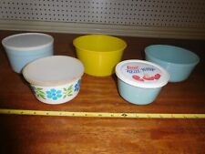 5 Vintage Groovy 1960's Colored Plastic Bowls/Containers picture