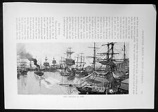 1892 Australasia Illustrated Antique Print View of Adelaide Harbour, Australia picture