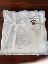 Set Of 6 Hand Embroidered Linen Napkins - Off White-Jabara New Tag 17” Portugese picture