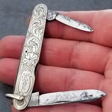 IXL GEORGE WOSTENHOLM STERLING SILVER WATCH FOB KNIFE MADE IN ENGLAND  picture