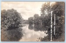 Jackson Minnesota MN Postcard RPPC Photo Clouds Over Dils Moines River c1910's picture