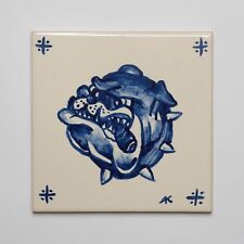 Traditional Blue Portuguese Azulejo Tiles, hand painted. Spike Bulldog. picture