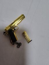 Heavy Movable Key Chain Gun Gold Colt 1911 picture