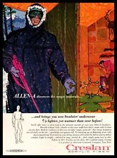 1959 Creslan Fiber Cyanamid Winter Parka Hunter Rifle Ski Lodge Cabin Print Ad picture