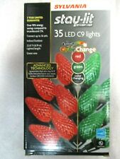 SYLVANIA STAY-LIT 35 C9 COLOR CHANGE RED/GREEN LED LIGHTS - NEW picture