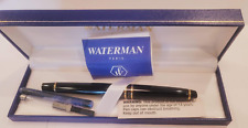 Waterman Vintage Paris Fountain Pen Black Gold  Trim Made In France NEW in Box picture