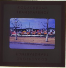 Vintage 1950s Kodak Red Border 35mm Transparency Christmas Decor Korea Army Base picture