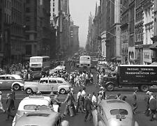 1946 New York City FIFTH AVENUE Busy Street Scene Photo  (180-a) picture