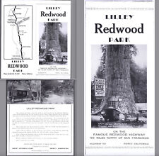 Lilley Redwood Park Brochure 1930's Piercy California Roadside Tourist Map Fold picture