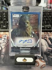 2021 Topps Star Wars Signature Series Chewbacca Autographed Card 5/50 Blue picture