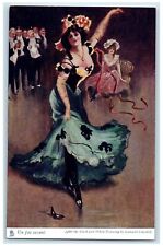 c1910's Pretty Woman Masquerade Dancing Eye Mask Tuck's Antique Postcard picture