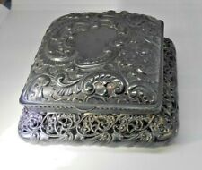 Antique Wilcox Meridan Jewelry Trinket Box Quad Plate Ornate Victorian Nouveau 9 picture