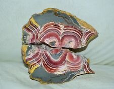 Pair Rhodochrosite banded slab * from Argentina * deep red * picture