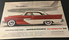 1956 Plymouth Belvedere Sport Sedan - Vintage Original Color Print Ad / Wall Art picture