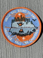 BSA CAMPOREE 1986 EMBROIDERED PATCH - Uncle Dan Beard Island Pascack Fall ‘86 NJ picture
