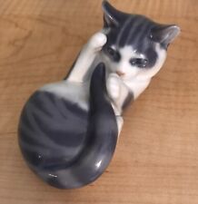 Royal Copenhagen 727 Playful Kitten Cat Playing w/ Tail Porcelain Figurine picture