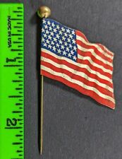 Vintage 1910s Carey's Roofing Harrisburg PA Flag Celluloid Stick Pin picture