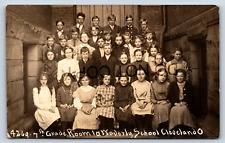 Cleveland OH RPPC Waverly School 7th Grade Students Leiter c1911 Postcard I1 picture