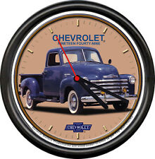 Licensed 1949 Chevy Truck Blue Pickup Chevrolet General Motors Sign Wall Clock picture
