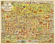 Hollywood 1928 Vintage Pictorial Map - 20x24 picture