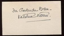 Kathleen Norris (d. 1966) Signed Card  Autographed Authentic Signature Novelist picture