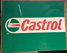 Embossed 1990s Castrol Motor Oil Genuine Tin Metal Sign 30x24 picture