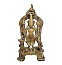 Rare 1600's Old Vintage Antique Brass Hindu God Lord Vishnu Temple Figure Statue picture