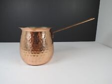Copper Hammered Small Pot Copper  Handle Vintage Pourer USED WITH PATINA picture