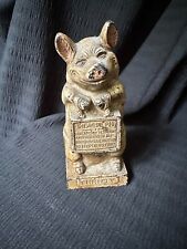 1930’s Hubley JMR Thrifty Wise Pig Cast Iron Bank picture