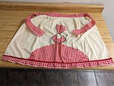 Vtg. handmade apron: lady with bonnet checkerboard clothing design. picture