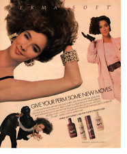 1987 PERMA SOFT SHAMPOO/CONDITIONER PRINT AD, HAIRCARE FOR PERMED HAIR PRINT AD picture