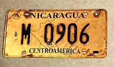 RARE Nicaragua PUBLIC BUS license plate MAP Graphic Foreign BRIGHT ORANGE M 0906 picture