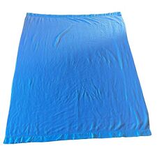 Vintage Stevens-Utica Light Blue Blanket USA Made Satin Feel Trim 83 X 67.5 IN picture