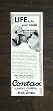 Vintage 1937 Contax Candid Camera Zeiss Lenses Original Ad 721 picture