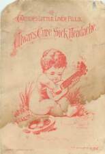 Carter's Little Liver Pills Quack Medicine Baby Guitar Victorian Trade Card picture