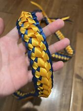 Navy Blue & Gold Double Satin Ribbon Graduation Lei (Custom orders available) picture