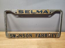 Vintage SWANSON FAHRNEY Metal License Plate Frame SELMA CALIFORNIA 1960's picture