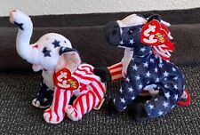 HTF Lot of Ty Beanie Babies - Lefty and Righty (2000) Retired Tag Errors MWMT picture