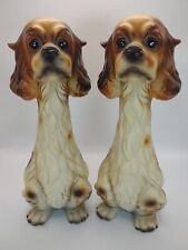 Pair (2) Long Neck Floppy Ears VTG Matching Ceramic Dogs Figurines by Tilso '5Os picture
