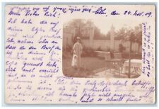 c1935 Garden View Woman Baby Cologne Germany  Photo Posted Postcard picture